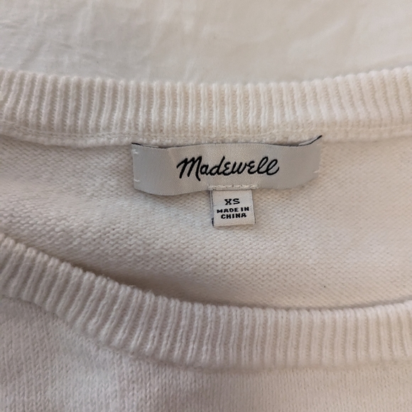 Madewell Women's Off-White Ruffle-Sleeve Sweater Tee XS - Picture 2 of 5